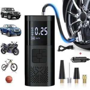 Portable Car Tyre Pump Air Pump For Car Tire Inflator Cordless USB Rechargeable