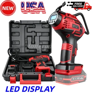 Cordless Air Compressor Digital Display Tire Inflator air Pump Without Battery