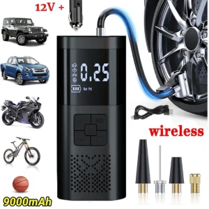 8000mAh Digital Tire Inflator Car Air Pump Compressor Electric Portable Auto 12V